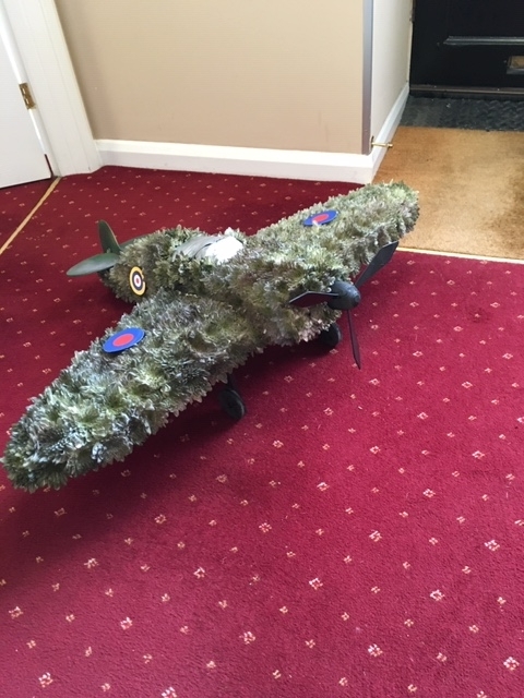 Spitfire made from flowers