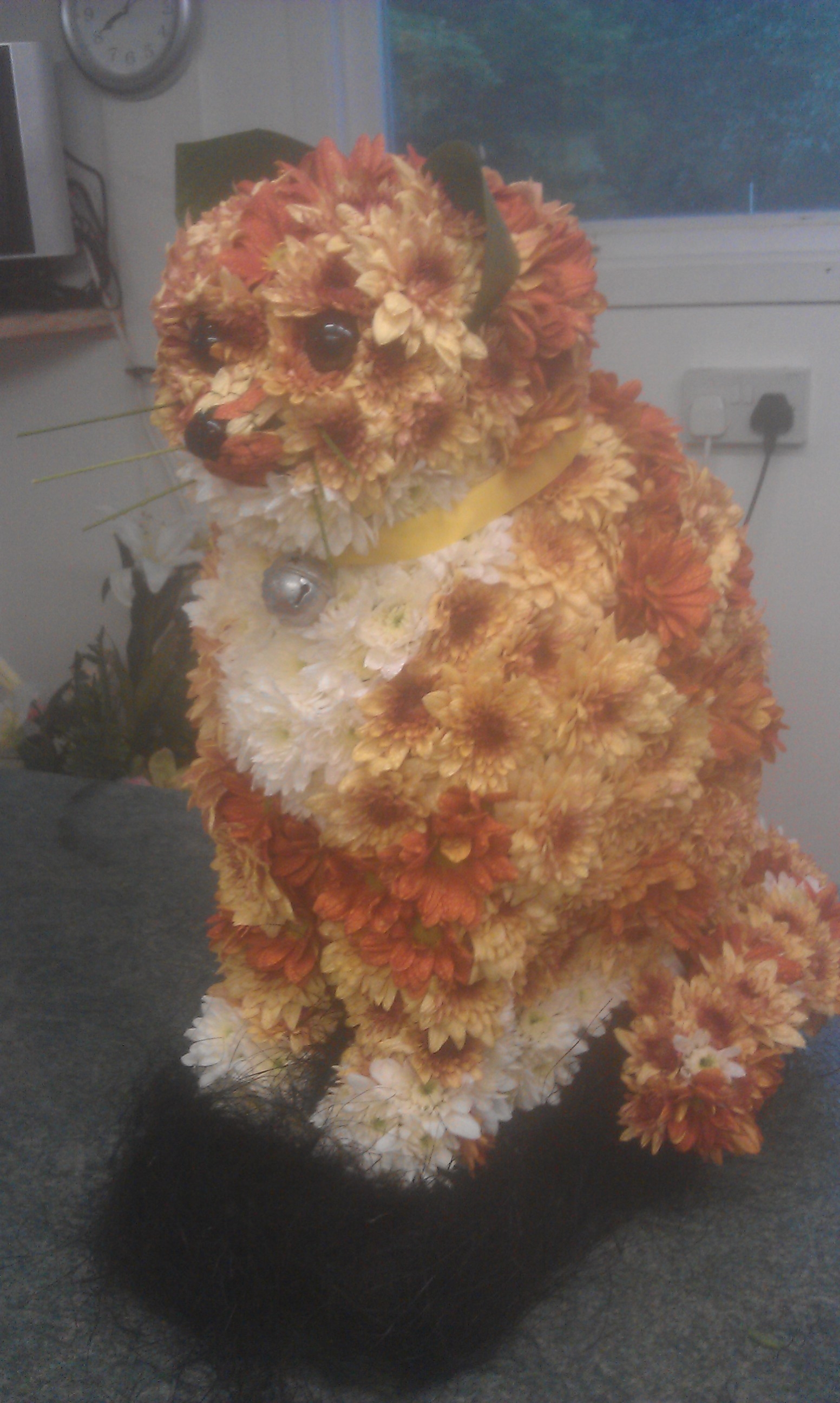 Ginger Cat made from flowers
