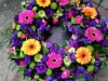 Floral funeral wreath loose flowers 12"