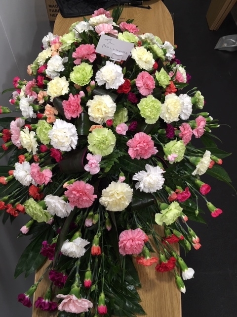 Carnation mixed colours coffin flowers