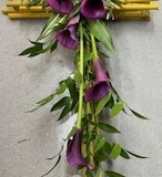 Rustic Cross Bamboo frame with Calla Lily 3ft