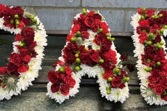 Red Faced DAD Funeral Tribute letters