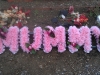 SILK FLOWERS Pink Based Funeral Tribute letters