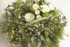 contemporay floral funeral posy 14"