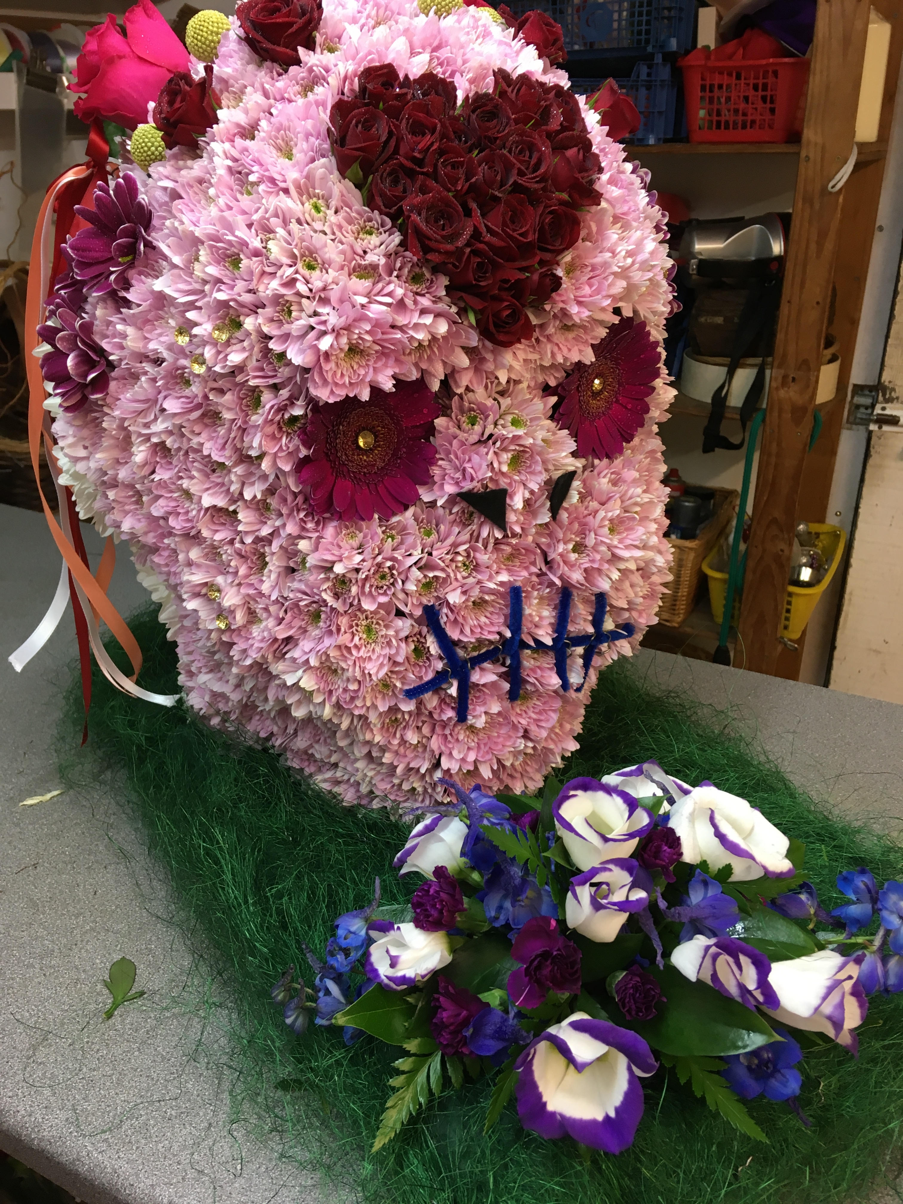Skull made from flowers
