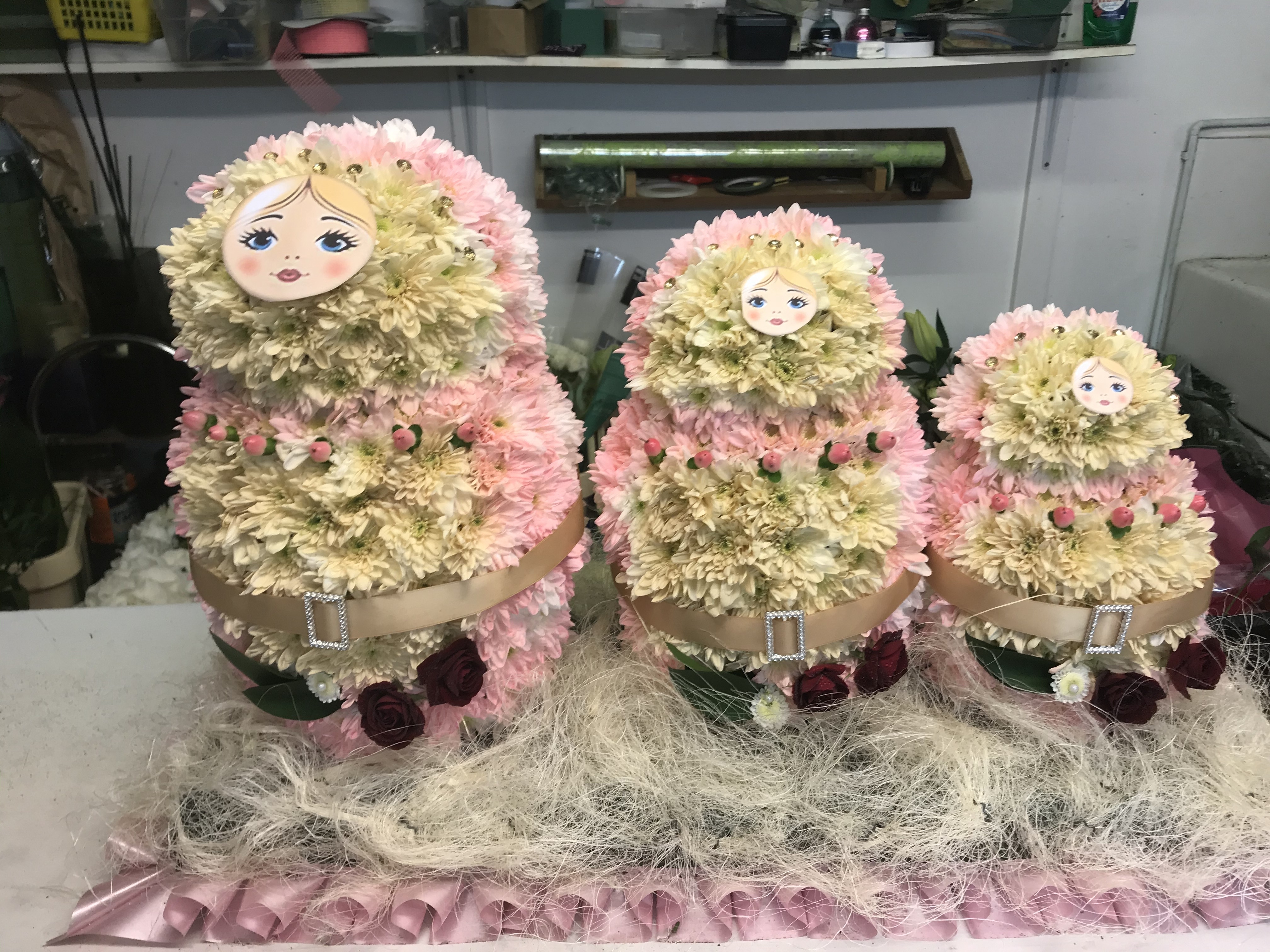 Russian Dolls made from flowers