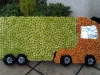 Lorry made from flowers