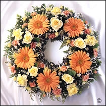 floral funeral wreath loose flowers 12"