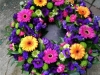 Floral funeral wreath loose flowers 14"